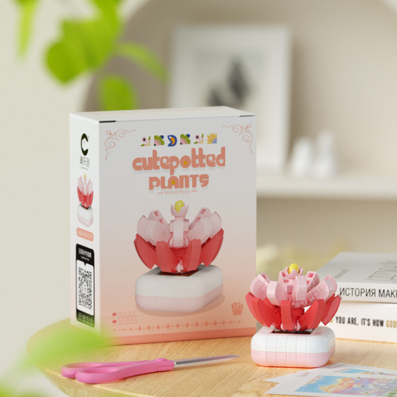 Cute Potted Plant Building Kit – Mini Botanical Display Set