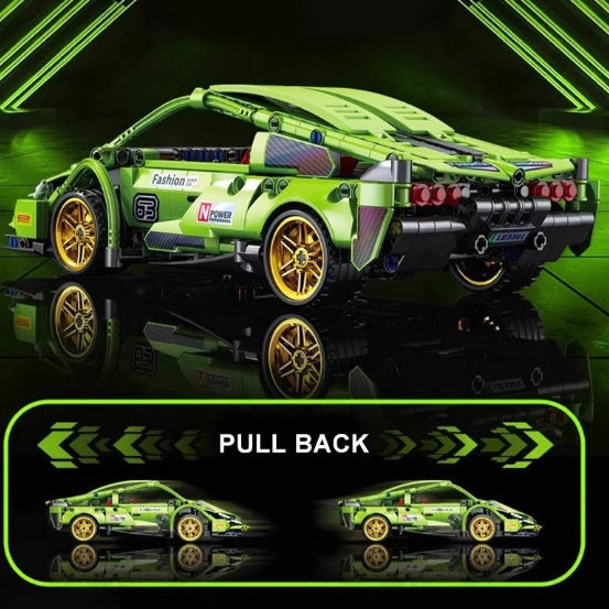 Pull Back Sports Car Building Kit – 1:18 Scale Supercar Micro Build