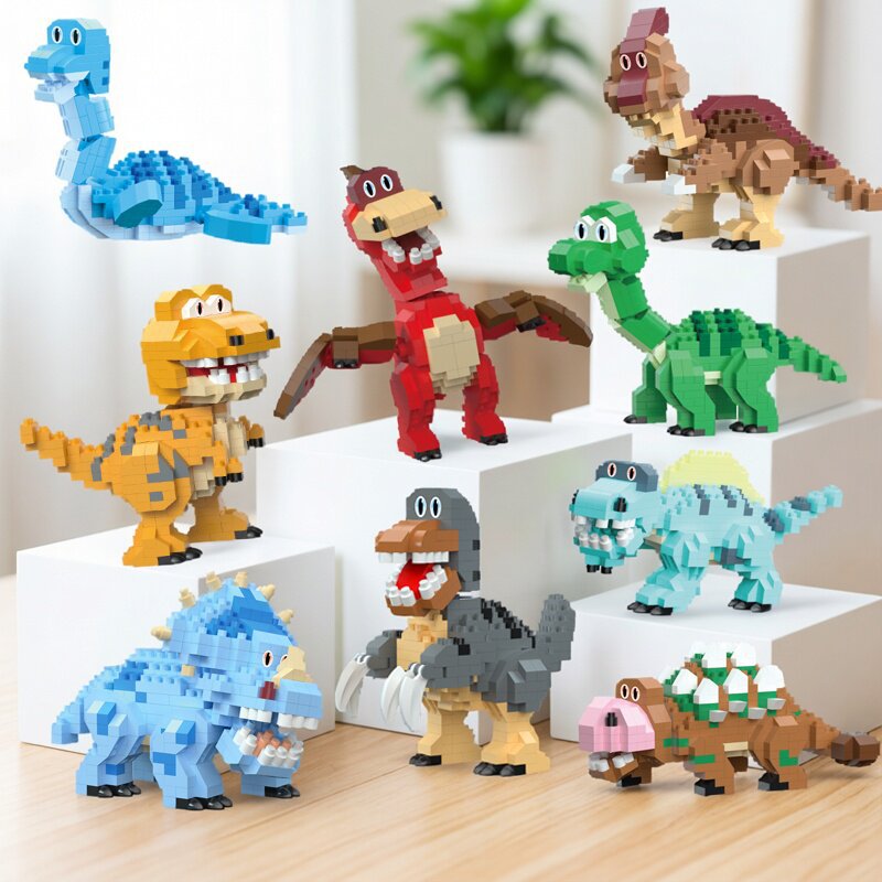 Cartoon Dinosaur Building Kit – Cute Dino Micro Build Set