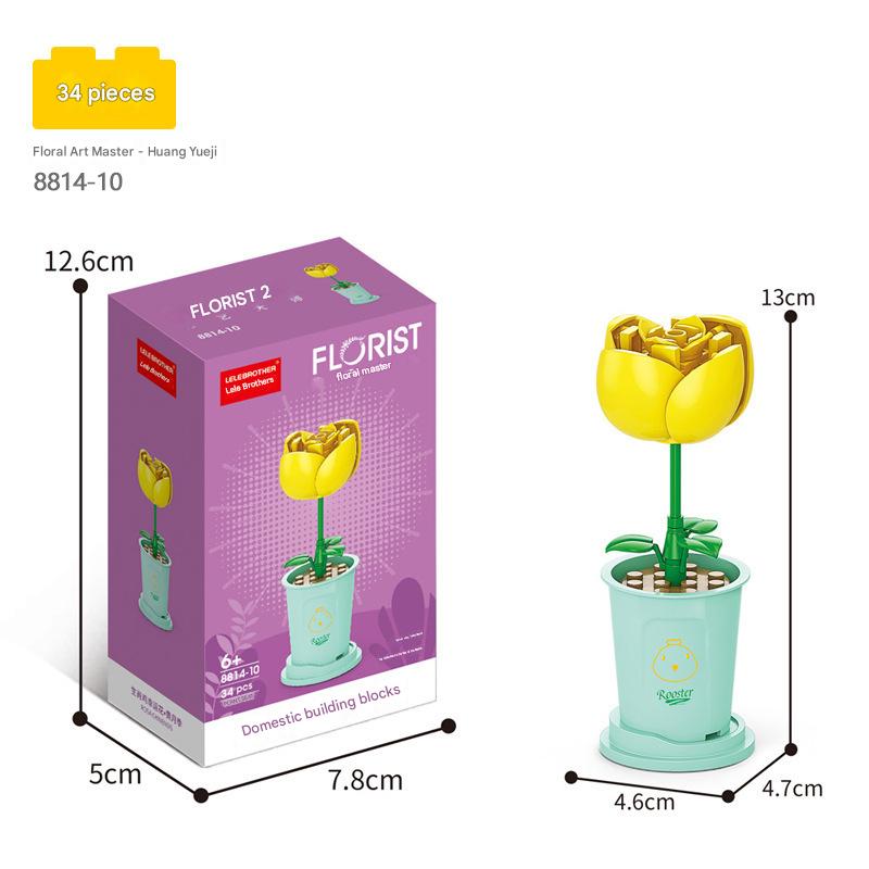 Florist Flower Pot Building Kit – Botanical Micro Build Set