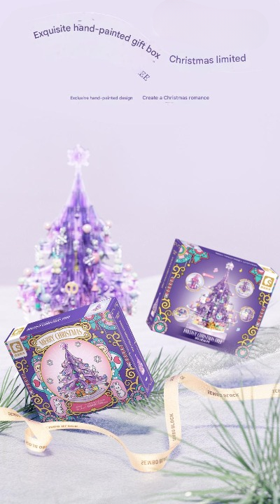 Christmas Crystal Tree Building Kit – Purple Festive Display