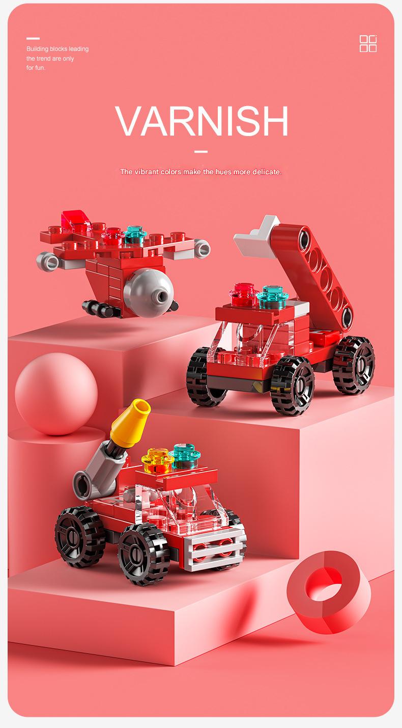 Emergency Vehicles Building Kit – 6-in-1 Rescue Transport Set
