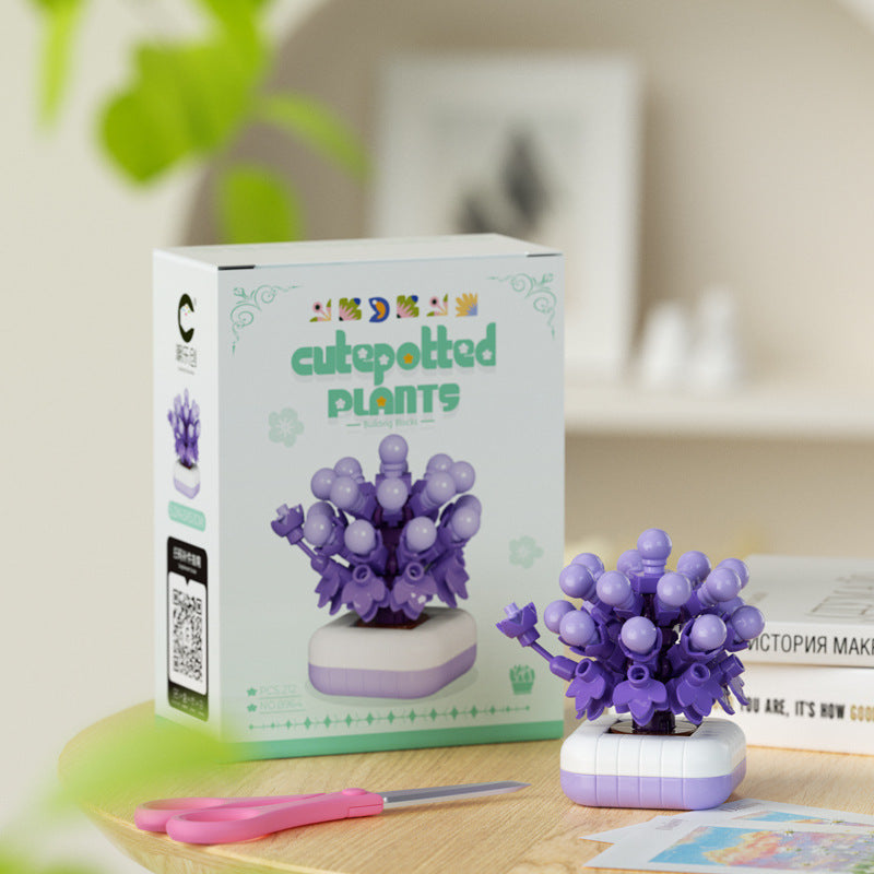 Cute Potted Plant Building Kit – Mini Botanical Display Set