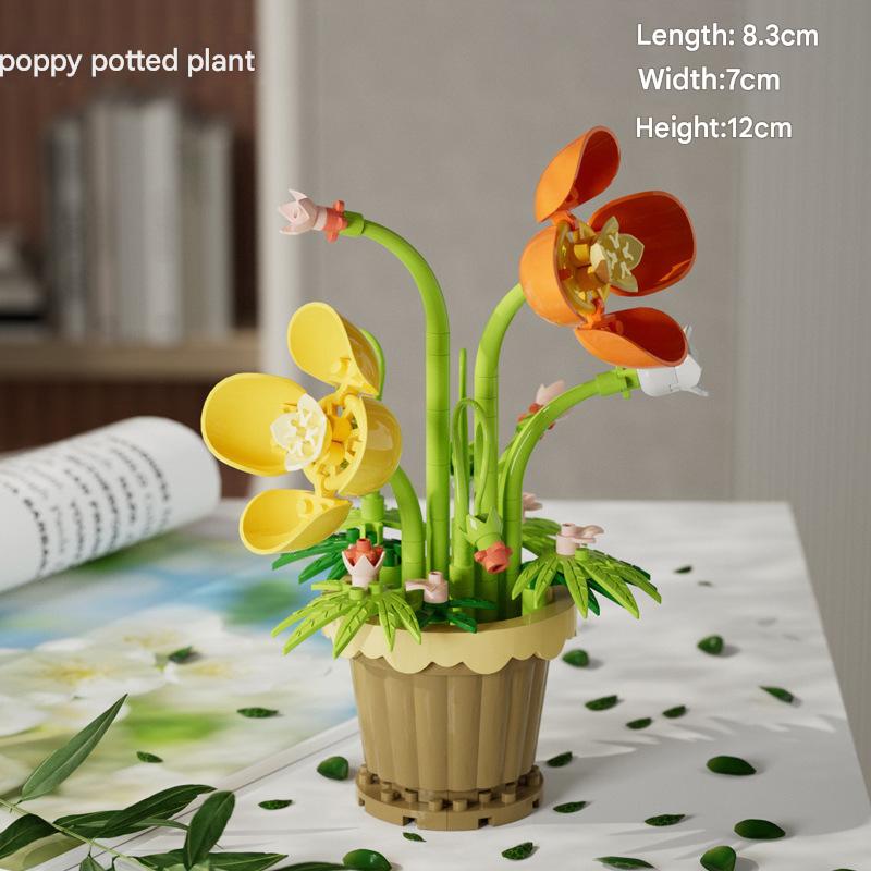 Flower Potted Plant Building Kit – Botanical Garden Micro Build Display
