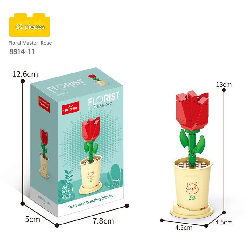 Florist Flower Pot Building Kit – Botanical Micro Build Set
