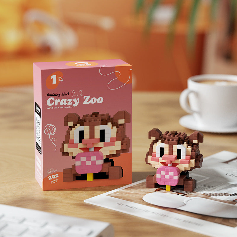 Cartoon Animal Head Building Kit – Cute Scout Micro Build Set