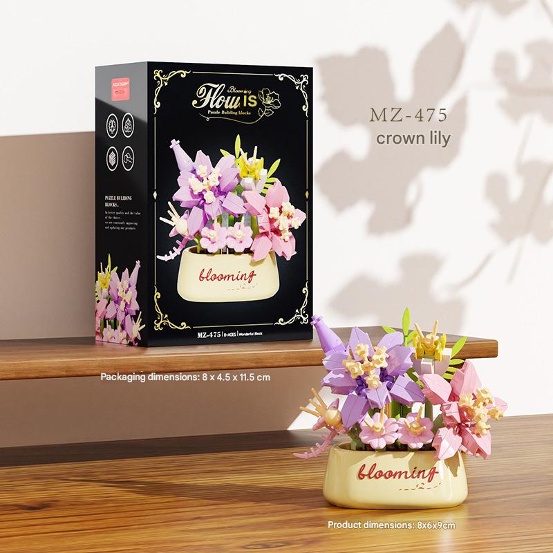 Flower Pot Garden Building Kit – Mini Floral Micro Build Set