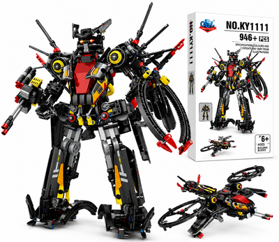 Black Lightning Twin Wing Mecha Transforming Building Block Set