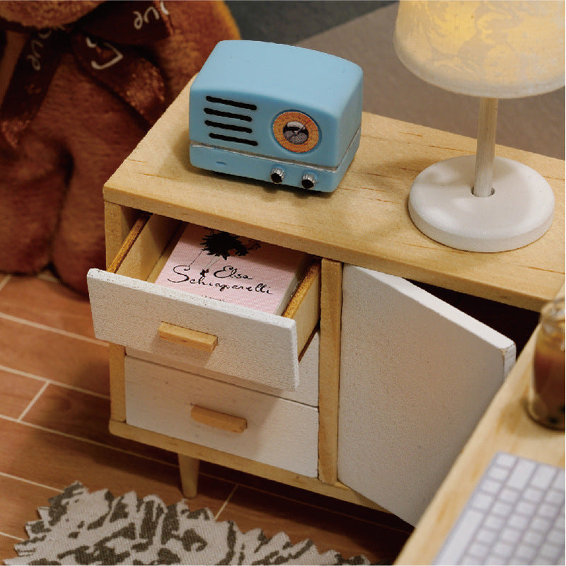 1:32 Handmade Mini Sunshine Study DIY Cabin Building Blocks Model Kit