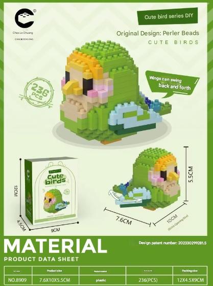 Pixel Bird Building Kit – Micro Bird Display with Movable Wings