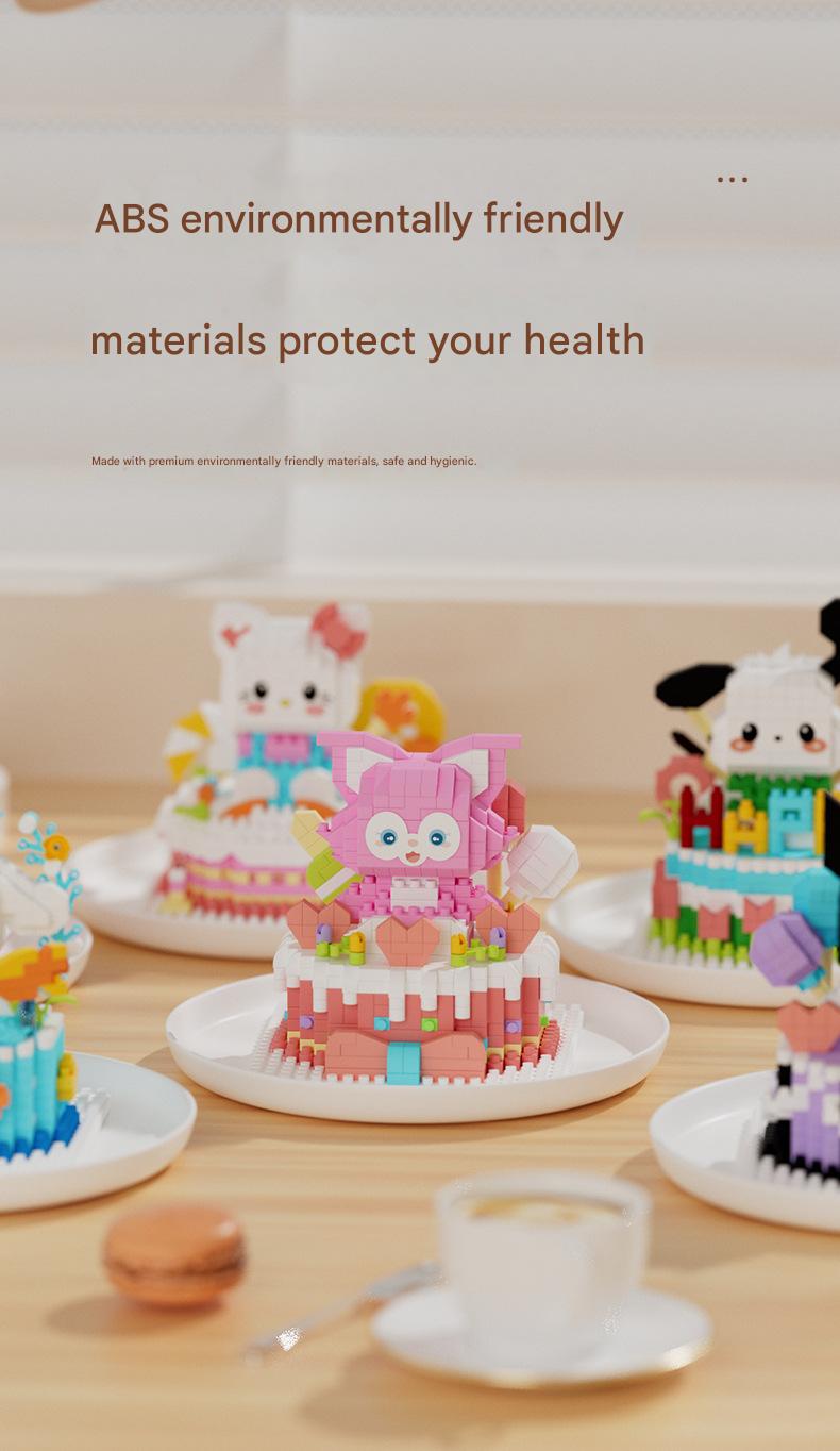 Animal Birthday Cake Building Kit – Cute Gift Box Micro Build