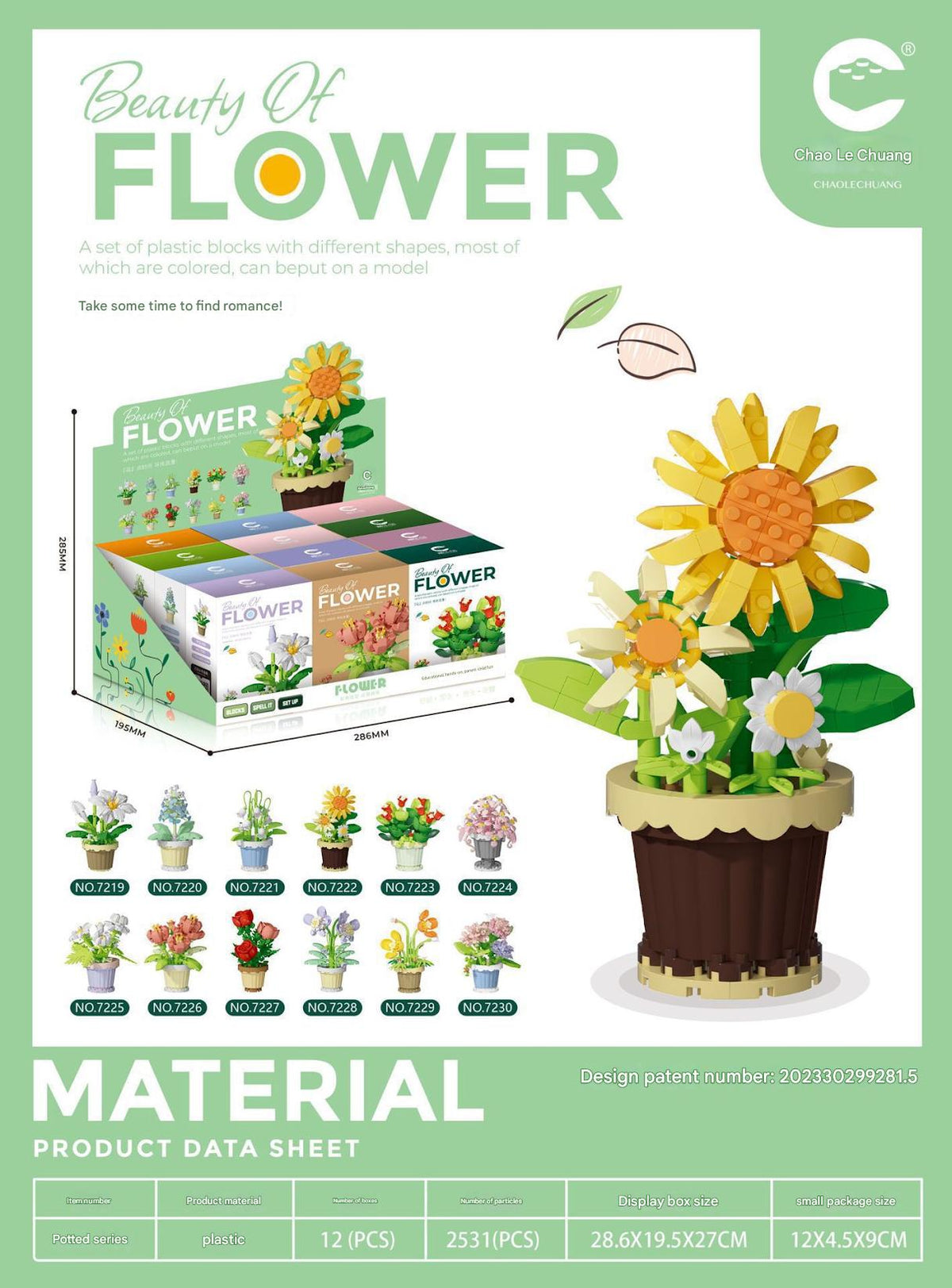 Flower Potted Plant Building Kit – Botanical Garden Micro Build Display