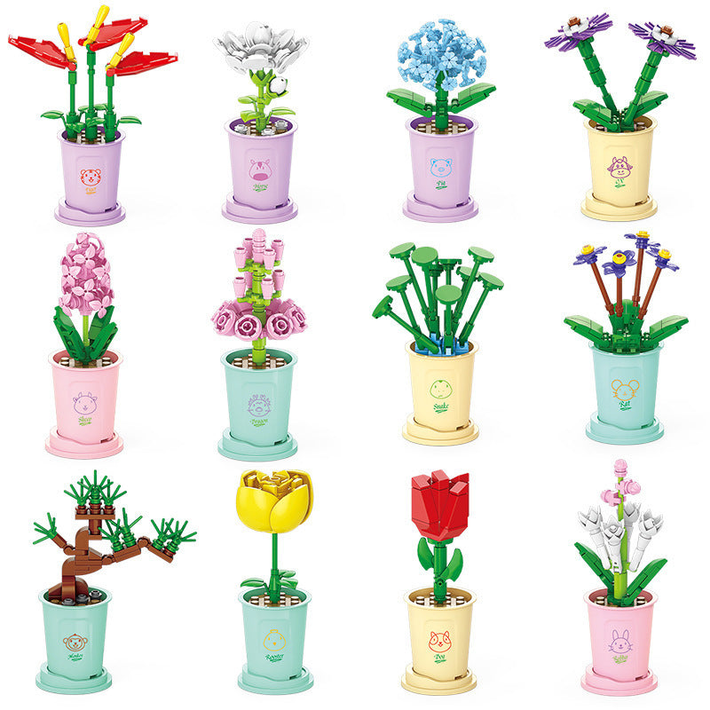 Florist Flower Pot Building Kit – Botanical Micro Build Set