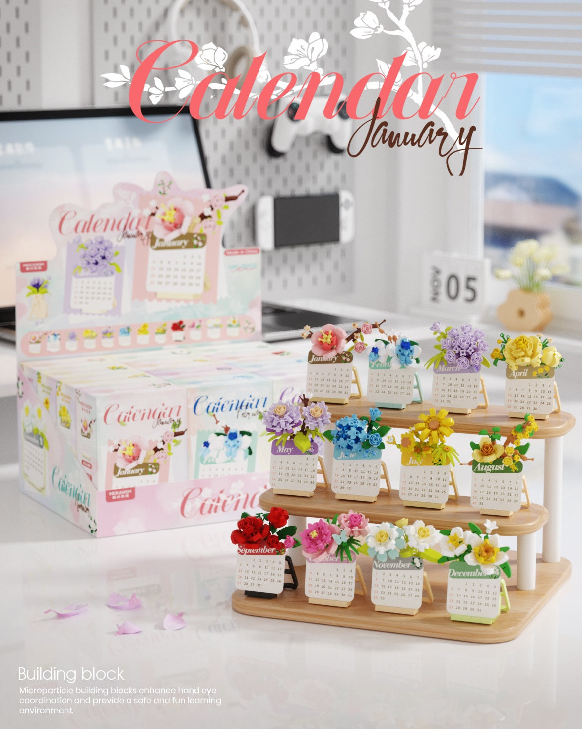 Floral Calendar Building Kit – Perpetual Flower Micro Build Set