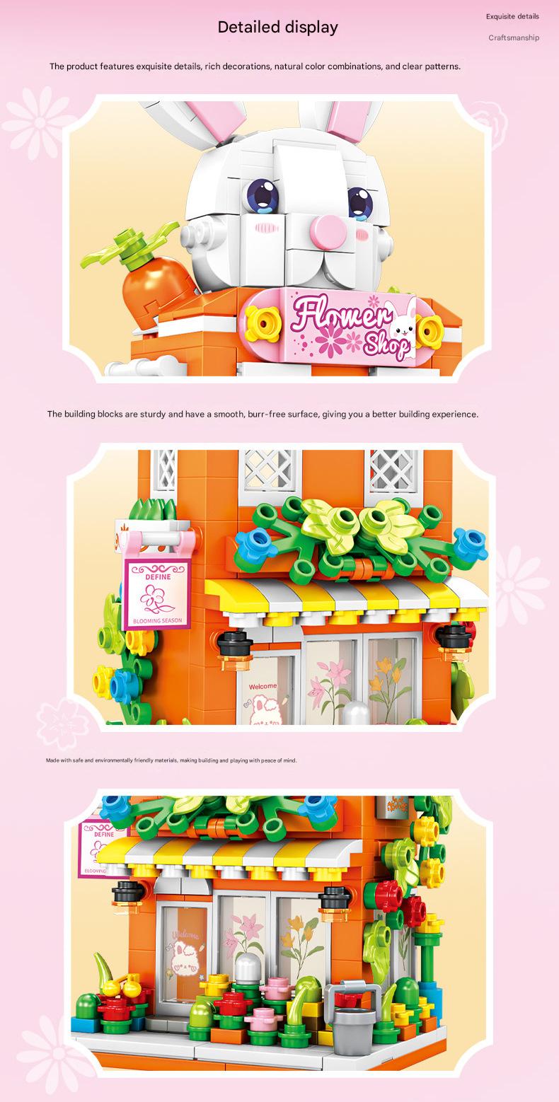 Animal Cafe Shop Building Kit – Cute Rooftop Storefront Set