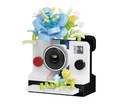Modern Flash Camera Floral Building Block Set