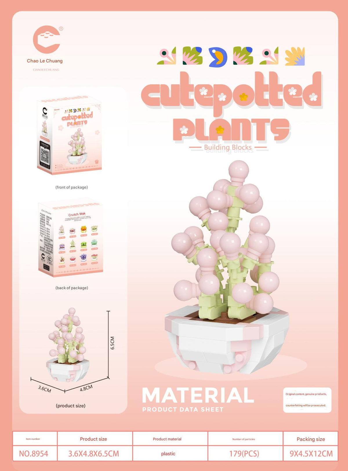 Cute Potted Plant Building Kit – Mini Botanical Display Set