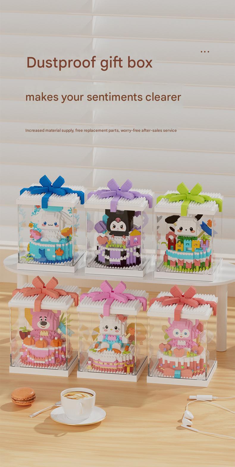 Animal Birthday Cake Building Kit – Cute Gift Box Micro Build