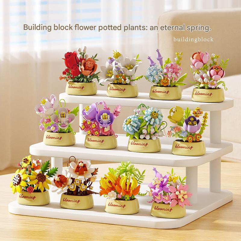Flower Pot Garden Building Kit – Mini Floral Micro Build Set