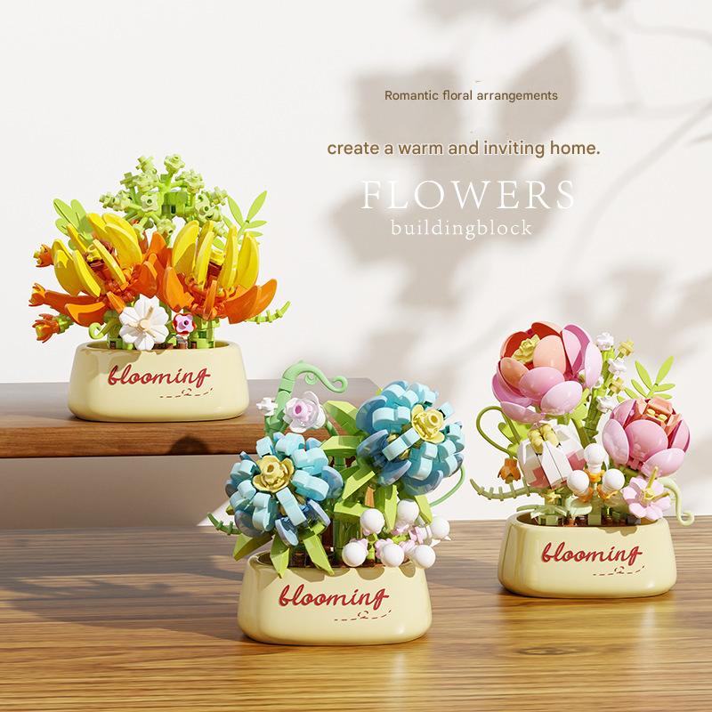 Flower Pot Garden Building Kit – Mini Floral Micro Build Set