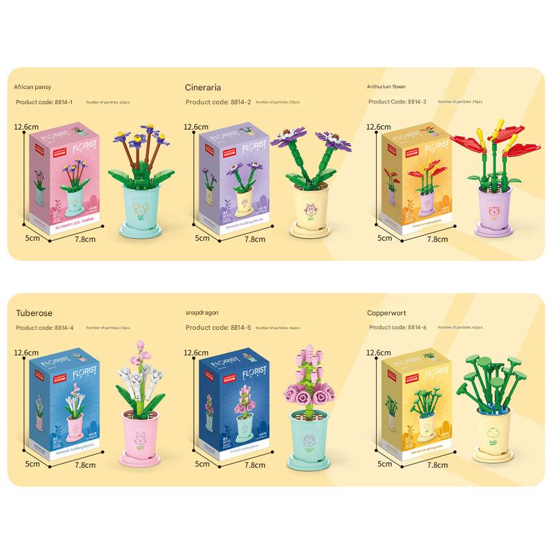 Florist Flower Pot Building Kit – Botanical Micro Build Set