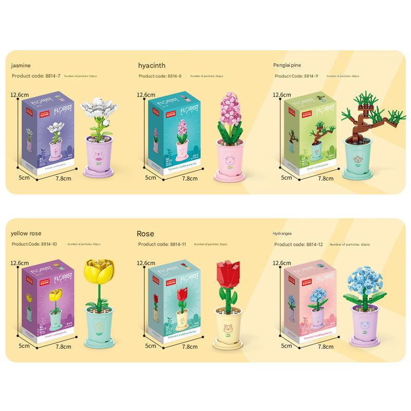 Florist Flower Pot Building Kit – Botanical Micro Build Set