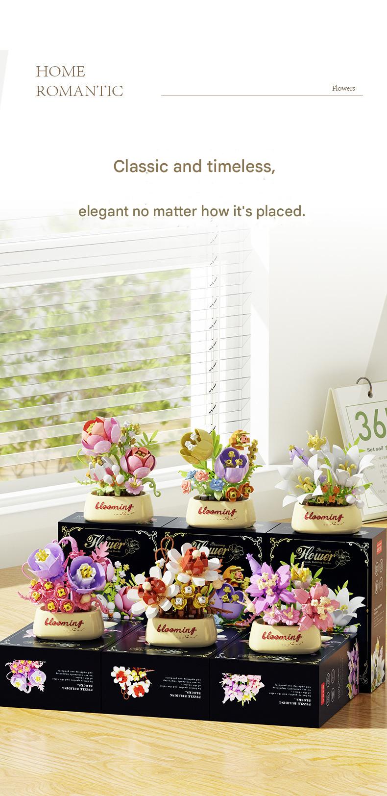 Flower Pot Garden Building Kit – Mini Floral Micro Build Set