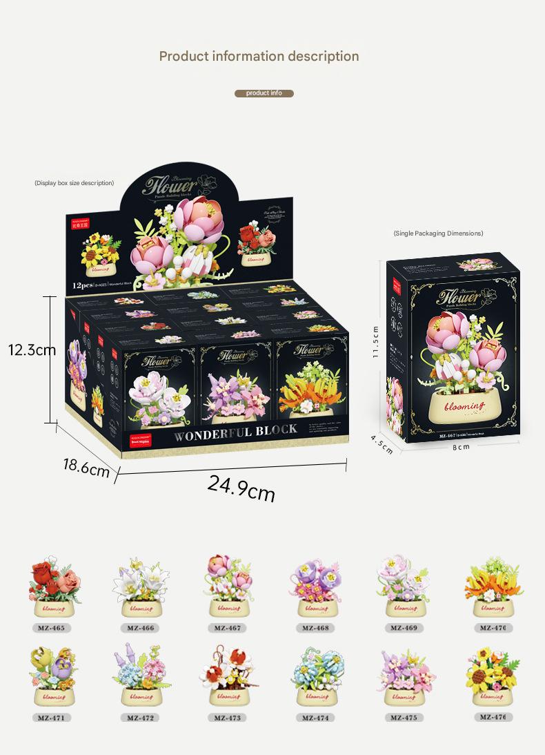 Flower Pot Garden Building Kit – Mini Floral Micro Build Set