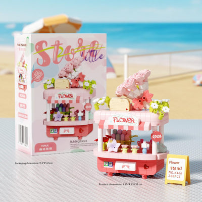 Mini Food Truck & Vending Cart Building Block Kit – Street Food Scene Micro Build