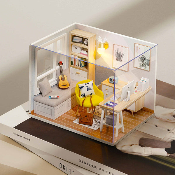 1:32 Handmade Mini Sunshine Study DIY Cabin Building Blocks Model Kit