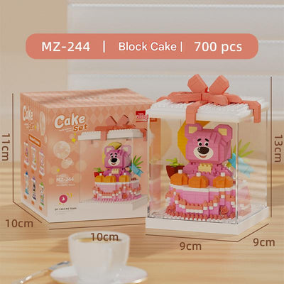Cute Animal Theme Birthday Cake Building Block Set