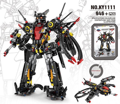 Black Lightning Twin Wing Mecha Transforming Building Block Set
