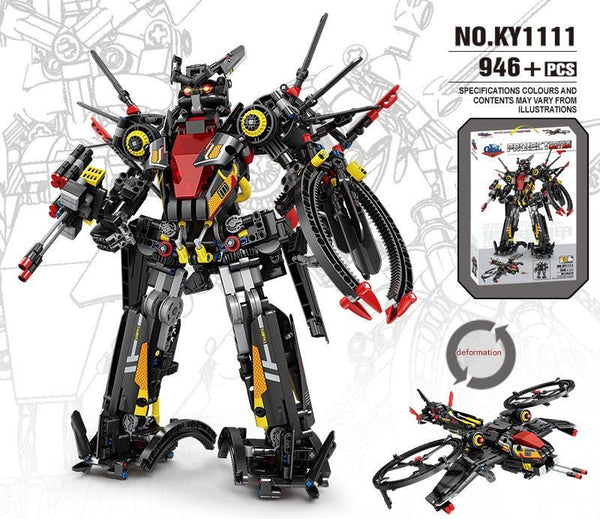 Black Lightning Twin Wing Mecha Transforming Building Block Set