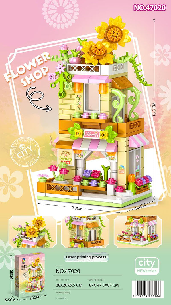 Mini Creative Street Shop Micro Building Block Set