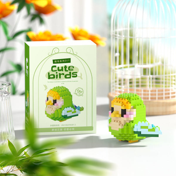 Pixel Bird Building Block Kit – Micro Bird Display Set with Movable Wings