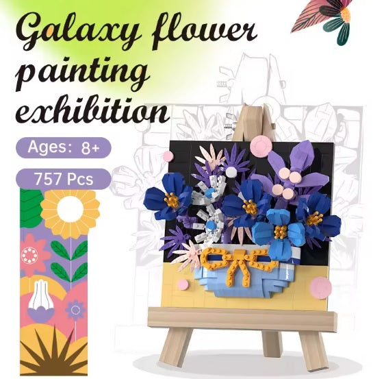 3D Floral Bouquet Display Building Block Kit – Flower Painting Exhibition Set