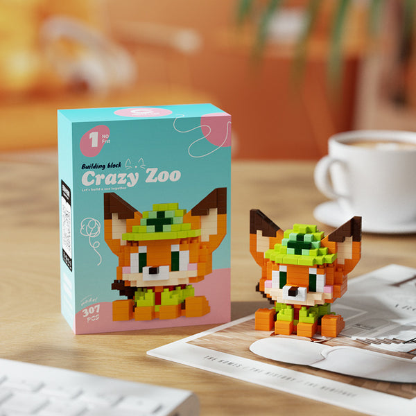 Mini Cartoon Animal Head Building Block Set