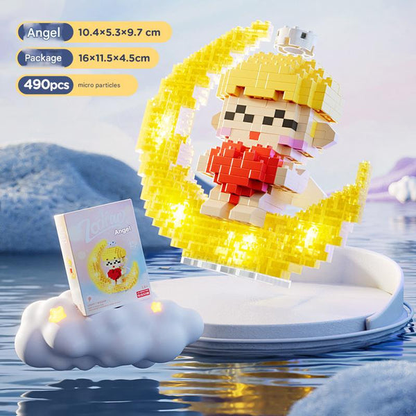 Cute Zodiac Animal Moon Display Micro Building Block Set