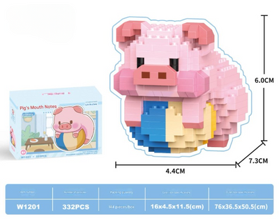 Cute Panda Pig Building Block Set