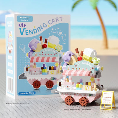 Mini Vending Cart Street Market Building Block Set