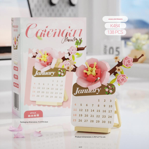 Floral Mini Calendar Micro Building Block Set