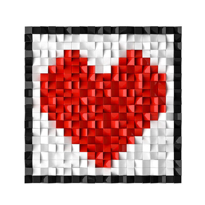 Pixel Love Heart Art Frame Micro Building Block Set