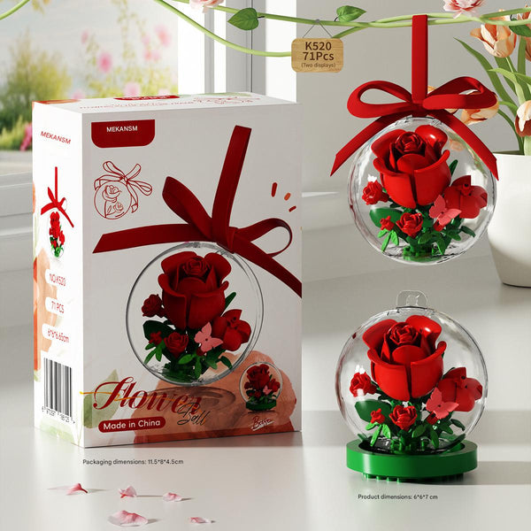 Flower Glass Ball Micro Building Block Set