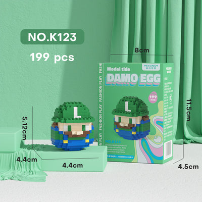 Cartoon Character Head Building Block Set