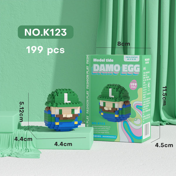 Cartoon Character Head Building Block Set