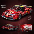 1:20 Scale Super Racing Sports Car Building Block Kit – Pull-Back Supercar Micro Build