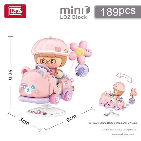 Cute Shake Car Cartoon Doll Building Block Set