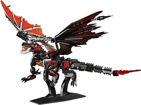 Fire Dragon Nesario Building Block Kit – Large-Scale Flame Dragon Display Set