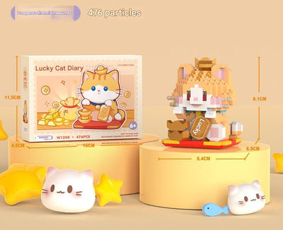 Lucky Fortune Cat Micro Building Block Set