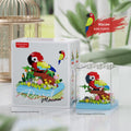 Mini Parrot Diorama Building Block Kit – Tropical Bird Micro Build Display Set